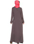 Women Hand embroidered at chest and sleeve A line Nida abaya Brown Women Online shopping USA
